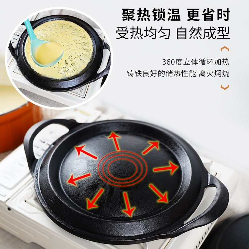 Pequeña Felicidad anticuado palillos de hierro fundido no recubiertos engrosado panqueque pan pastel plegable olla para hornear pastel amarillo olla pastel panqueque pan