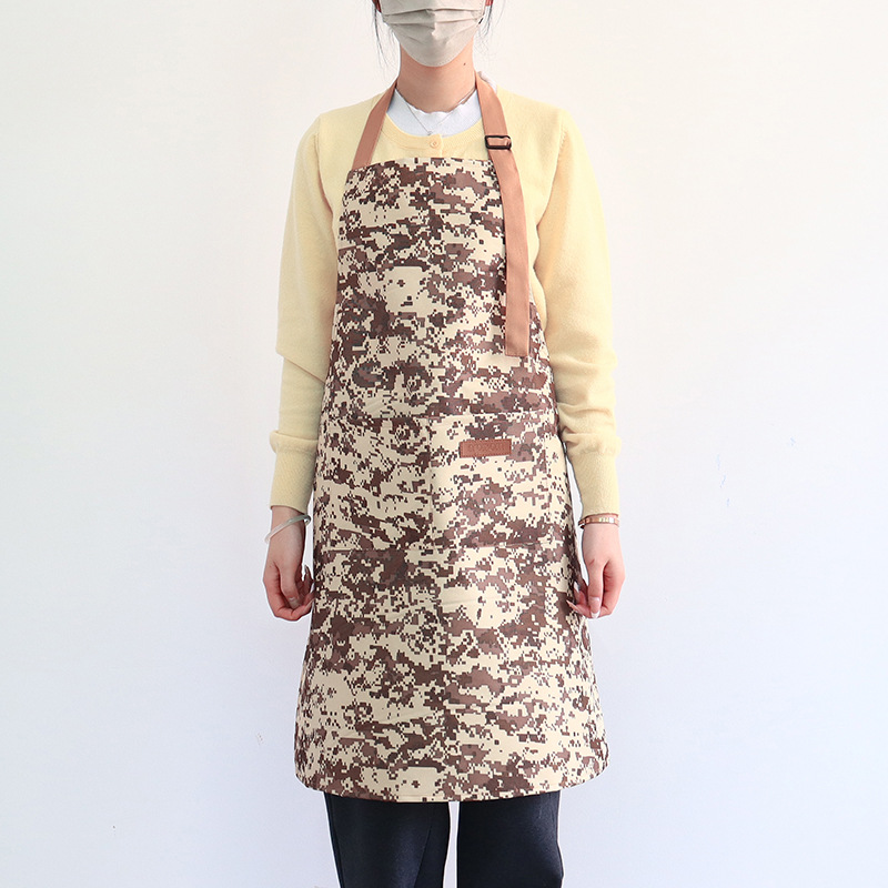 Transfronterizo Amazon camuflado delantal de lona impermeable ajustable café ropa de trabajo delantal de cocina doméstica al por mayor