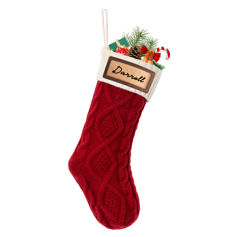 レザークリスマスソックス クリスマスデコレーション用品 クリスマスソックス ギフトバッグ ニットクリスマスペンダント Amazon|undefined