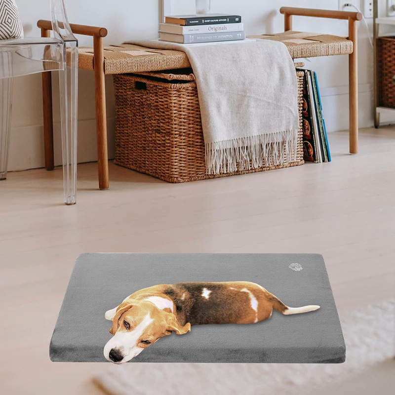 Fashion Dog Bed Mat Double Sided Mattress Removable Machine Washable Cover, Sturdy Support Pet Cage Bed