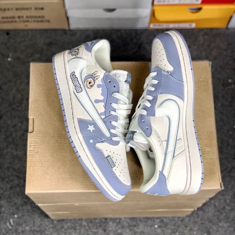 Qiao 1 Aj1 Classic Swoosh Low-Top Casual Versatile Sneakers Pure Original New Shoes Putian Shoes