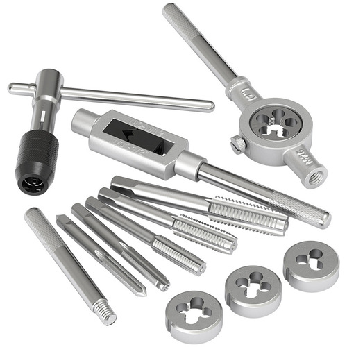 Tap, screw, tap, wrench, hand screw set, screw tapping wrench, manual tapper, drill bit, thread set, hardware tools
