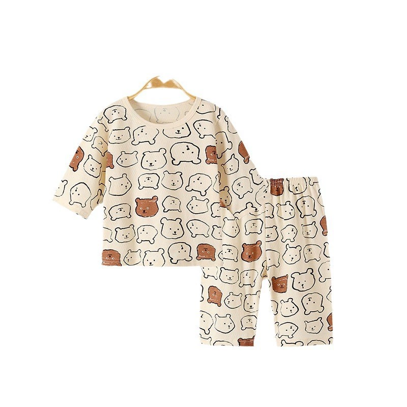 Children's summer pijama, thin flower boy costume, cotton autumn set