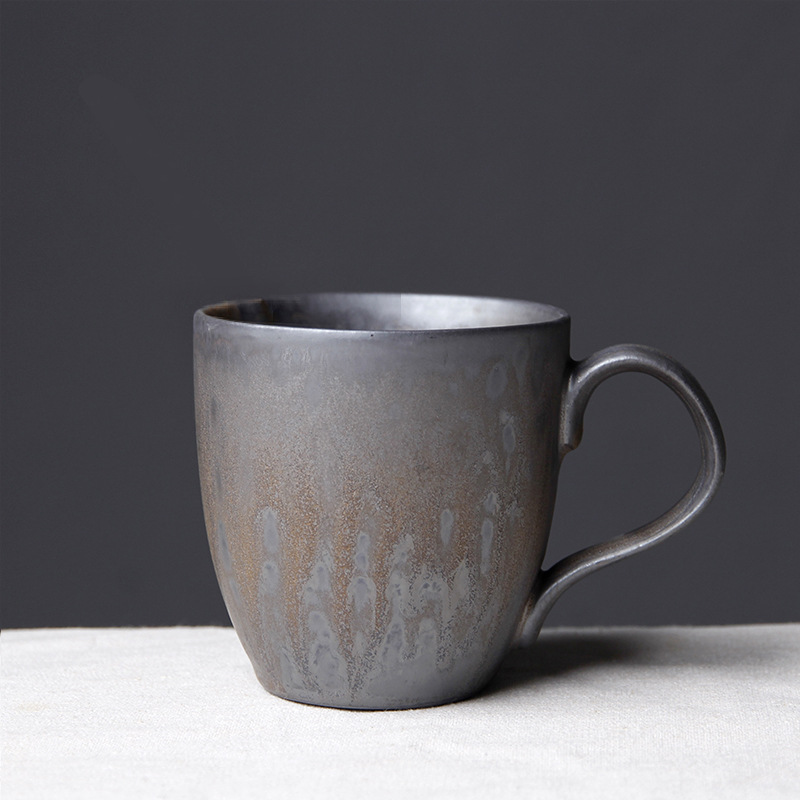 Japanese Retro Ceramic Coffee Mug With Wooden Handle_voghion.com