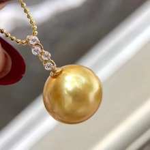 DIY珍珠配件 18K包金铜厚镀金王妃款精致吊坠项坠半成品9-16mm
