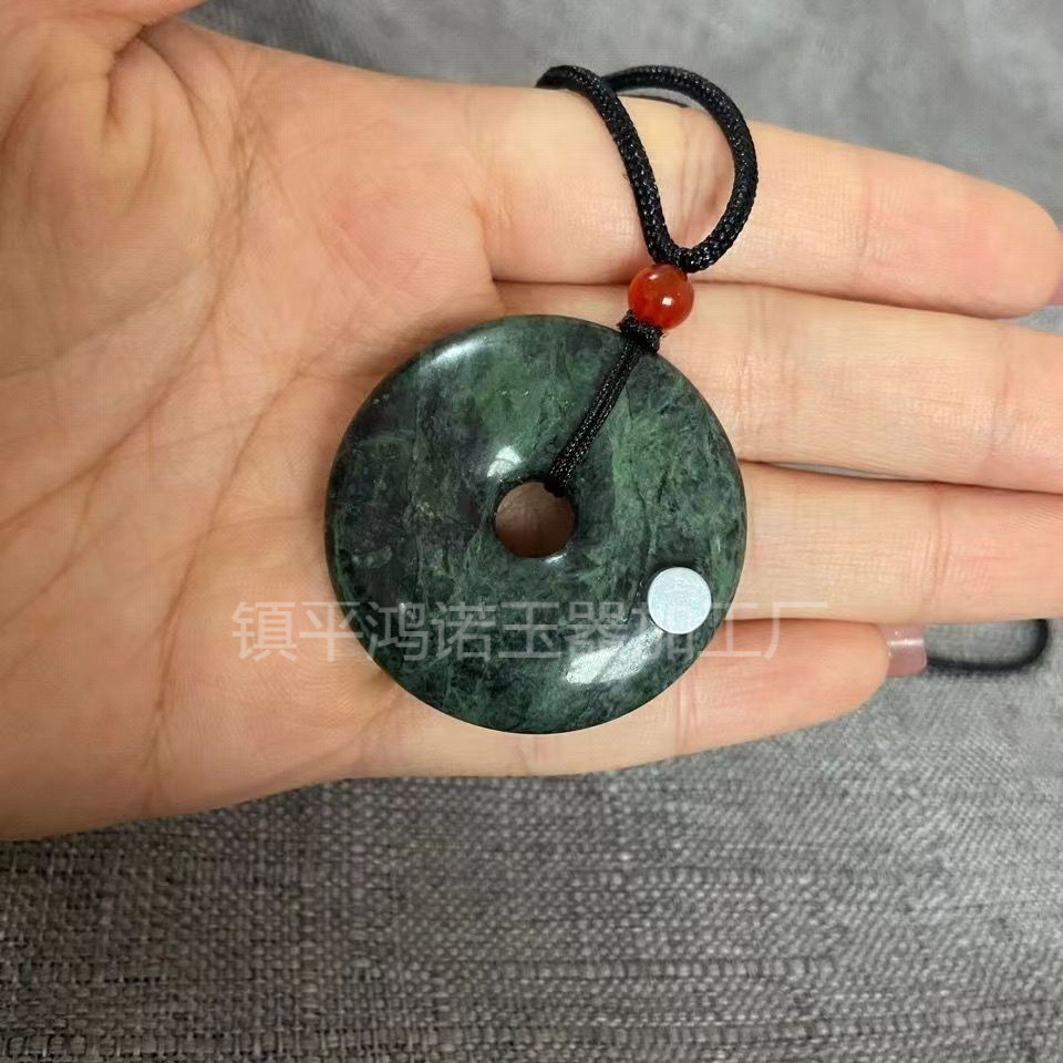 (2개) 천연 티베트 옥 야오왕 스톤 대형 평화 버클 펜던트 자석 사문석 옥 평화 버클 펜던트 옥 보석