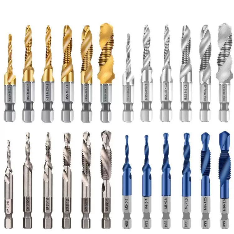 钻攻打孔一体三合一复合丝攻丝锥开功丝带螺纹钻头攻牙自攻螺丝m3