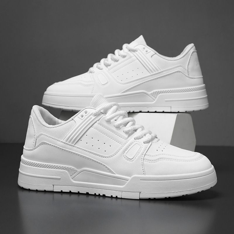 2024 zapatos blancos de invierno nuevos zapatos de moda coreanos para hombres estudiantes zapatos casuales de moda para hombres zapatos de skate de altura baja