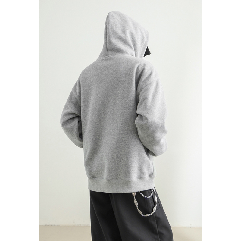 Sweat à capuche américain robuste à double fermeture éclair pour hommes et femmes, coupe déstructurée automne Cleanfit._voghion.com