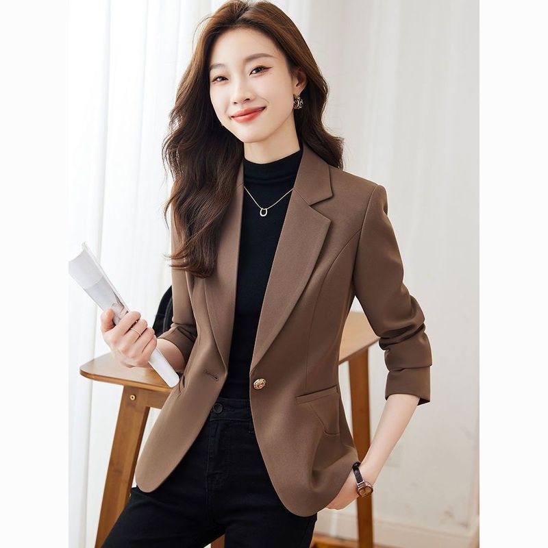 黑色西装外套女2025新款春秋季时尚百搭轻熟风小个子休闲西服上衣|undefined