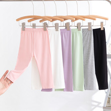 夏季七分儿童打底裤 糖果木纤维儿童裤子 凉快薄款百搭女童打底裤