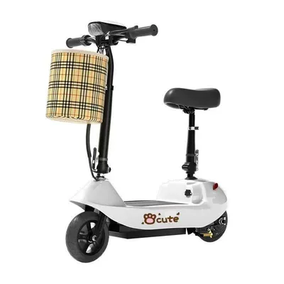 Folding Mobility Scooter Little Dolphin Qatlanan elektrik skuterlər - white-24v-battery-20-40-mile-range