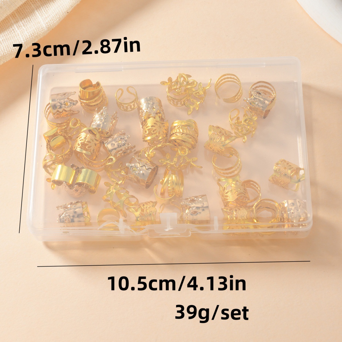 70 piezas de anillo de cabello trenzado sucio hueco transfronterizo exclusivo para Amazon Xiyin Temu Alojamiento completo Shein Venta caliente europea y americana