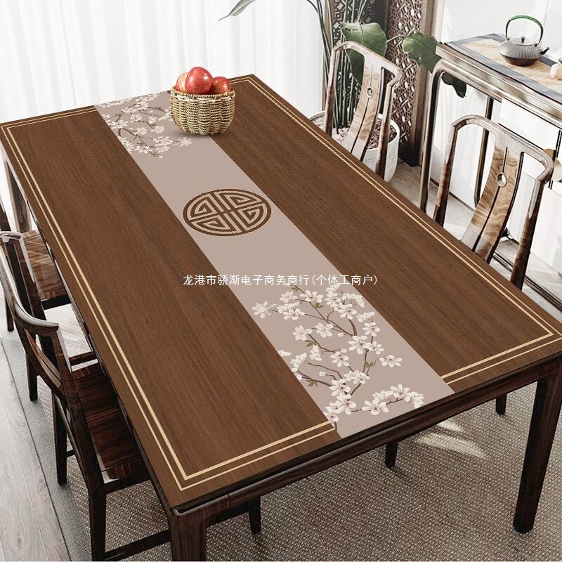 Chinese-Style Thickened Table Mat Tablecloth Waterproof Oil-Proof Heat-Resistant High-Temperature Washable Table Mat Dining Table Mat Coffee Table Protective Mat