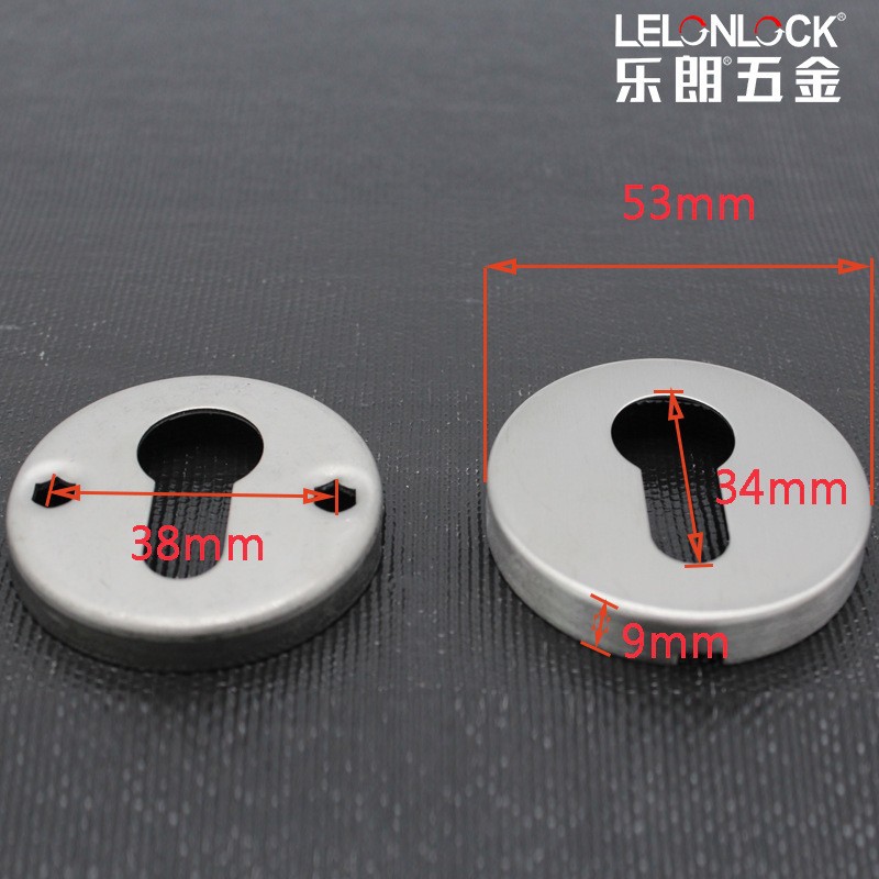 Customizado Euro 304 cilindro de acero inoxidable cubierta de agujero accesorios de bloqueo divididos sin agujero cubierta de bloqueo falsa cubierta de protección de cilindro de bloqueo cubierta decorativa