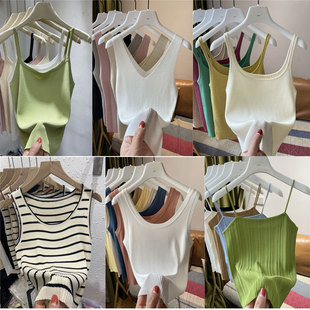 Women's miscellaneous summer sleeveless top inner camisole short knitted vest bottoming shirt stock special offer