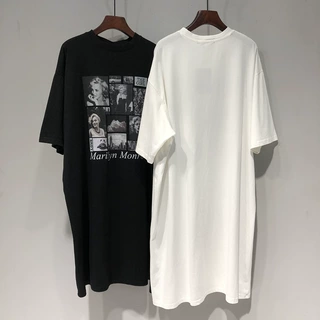 20262026夏季新款纯棉 复古人物印花长款T恤套头连衣裙女一步裙