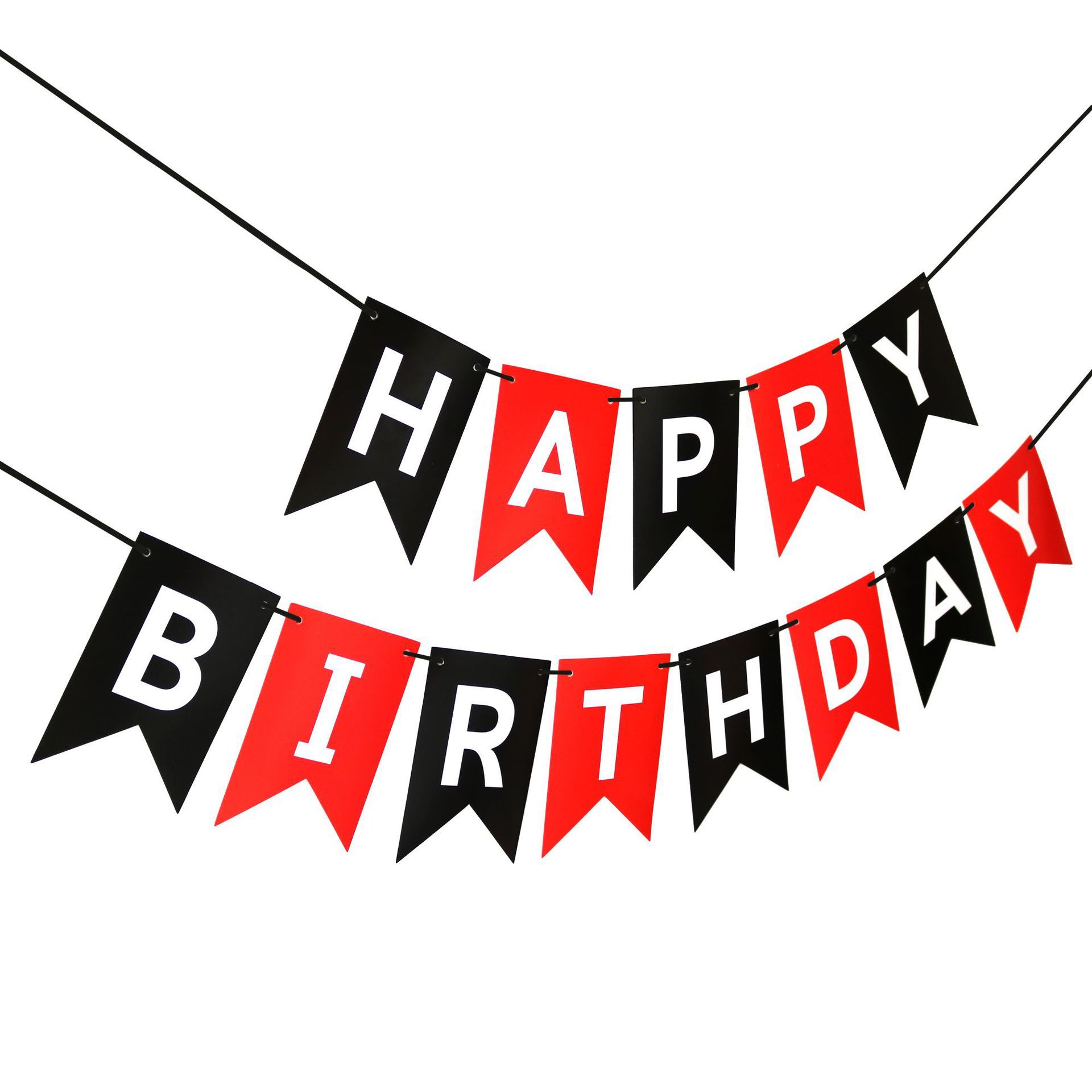 11.5*16CM negro rojo impresión cumpleaños cola de pez tira de la bandera