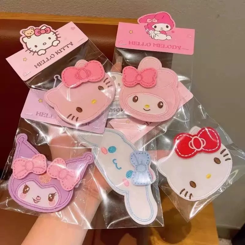 Kuromi Girl Large Hair Stickers for Children, Cute Cartoon Hair Accessories, Princess Bangs Stickers, Magic Hair Styling Tool