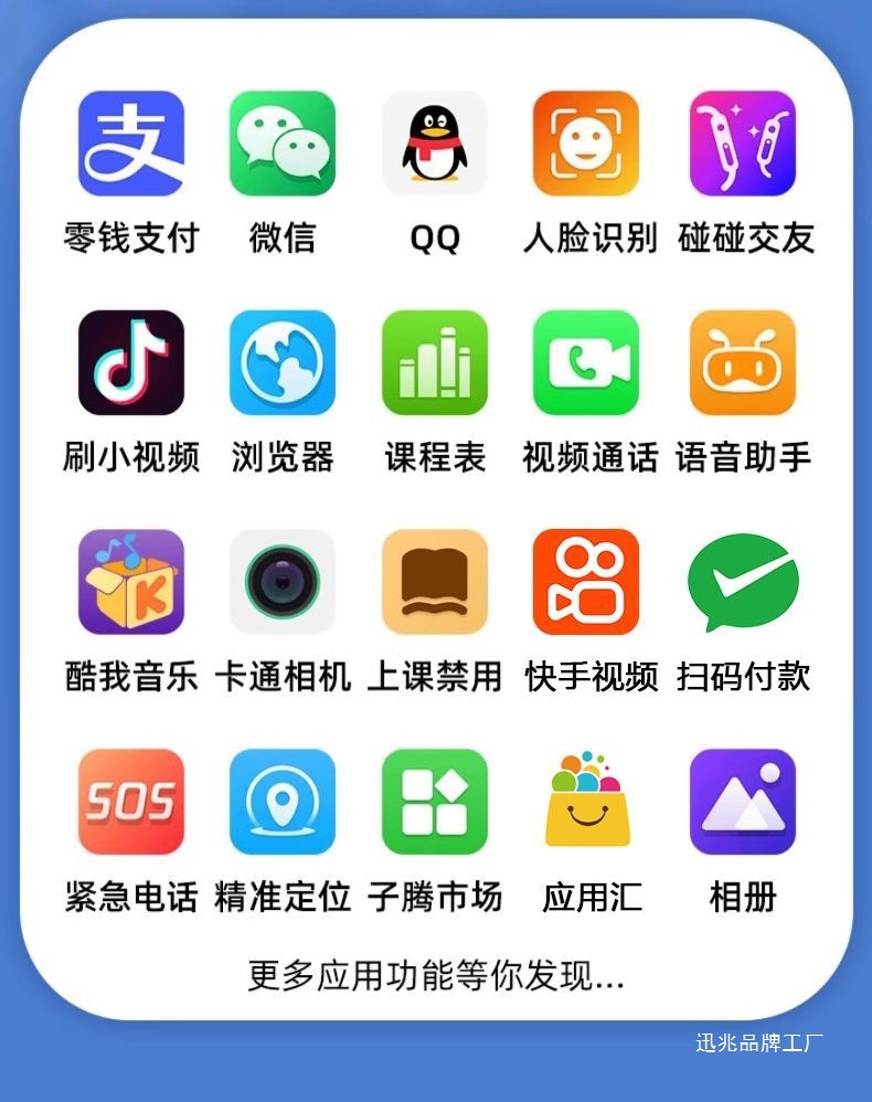 The 5G smart children's smartwatch can insert a SIM card, download via Wi-Fi and access the Internet. It is a smart multi-functional black technology for students undefined
