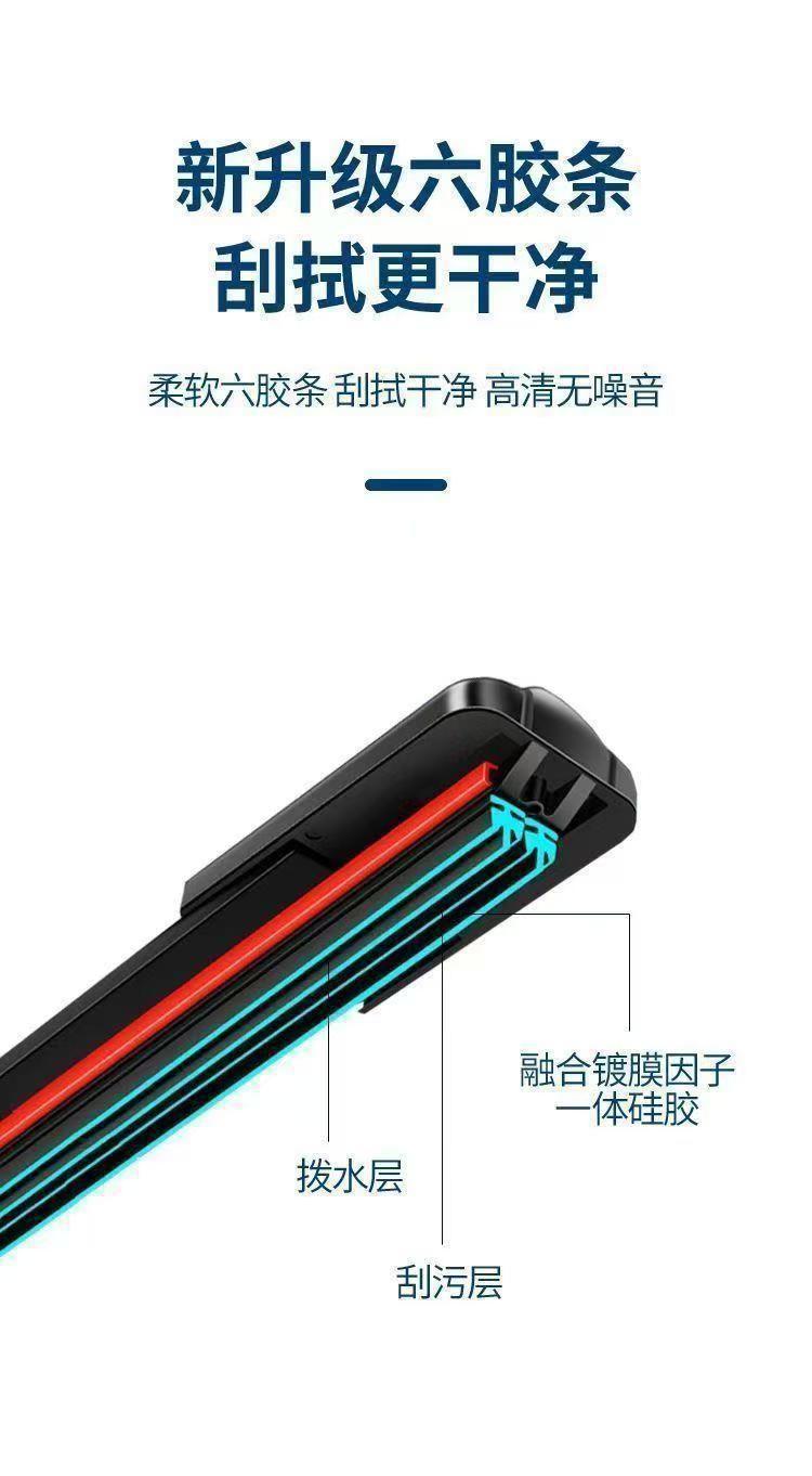 Six-layer rubber strip Peugeot wipers 308/408/307/301/207/2008/508 frameless wiper blades