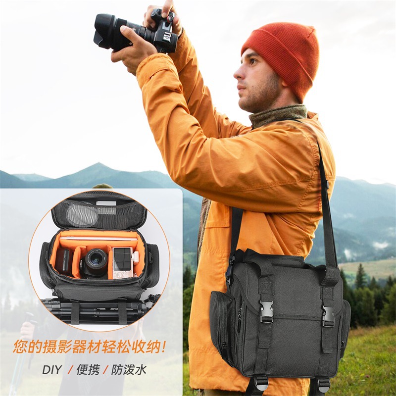 YUCHUANGWEI 새로운 카메라 가방 어깨 여행 카메라 사진 가방 방수 크로스 바디 디지털 SLR 카메라 저장 가방