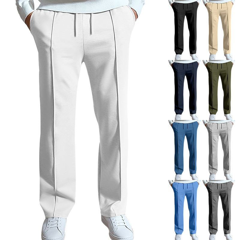 2024 Amazon Cross-border New Men's Casual Trousers Men's Solid Color Sports High Waist Tether Trousers plus size 2024 Amazon Cross-border New Men's Casual Trousers Men's Solid Color Sports High Waist Tether Trousers plus size