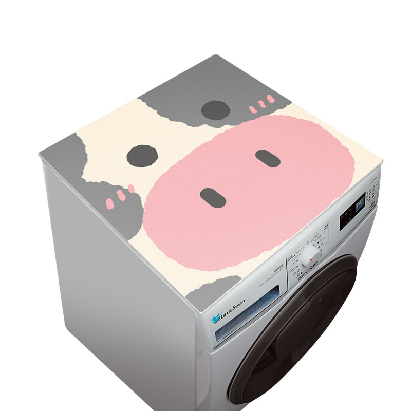 Lavadora cubierta estera a prueba de polvo de imitación de cuero estera microondas horno refrigerador impermeable a prueba de moho aceite caliente mesita de noche muebles estera protectora