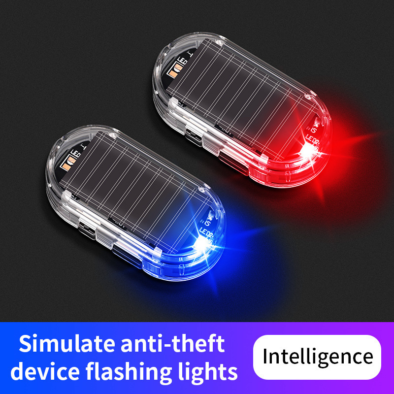 lámpara de advertencia solar de automóvil simulación antirrobo lámpara de advertencia antirrobo de simulación LED universal de cámara de vídeo image 3