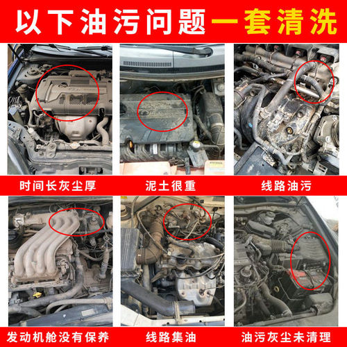 Engine compartment exterior cleaning agent foam-free head water degreaser to remove heavy oil stains without water washing