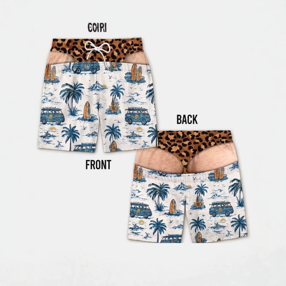 Summer men's beach shorts for foreign trade, multi-pattern 3D printed drawstring loose-fitting seaside vacation surfing swim shorts wholesale
