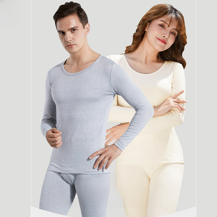 Demi-season velvet thin keep warm set