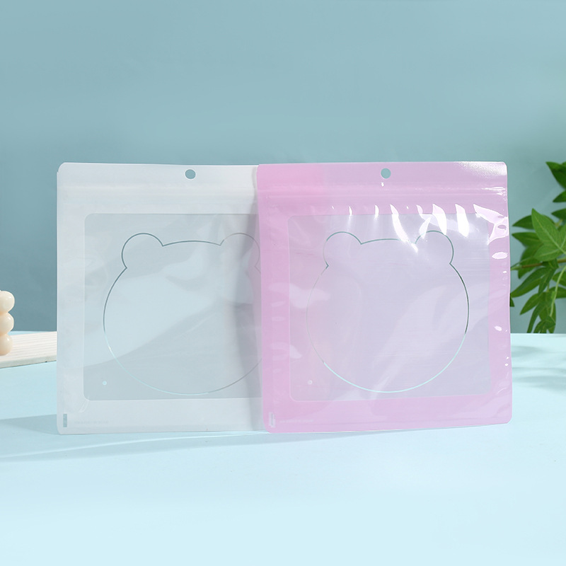 卡通小熊新款卡通自封袋透明三边封复合袋通用内衣内裤包装袋现货