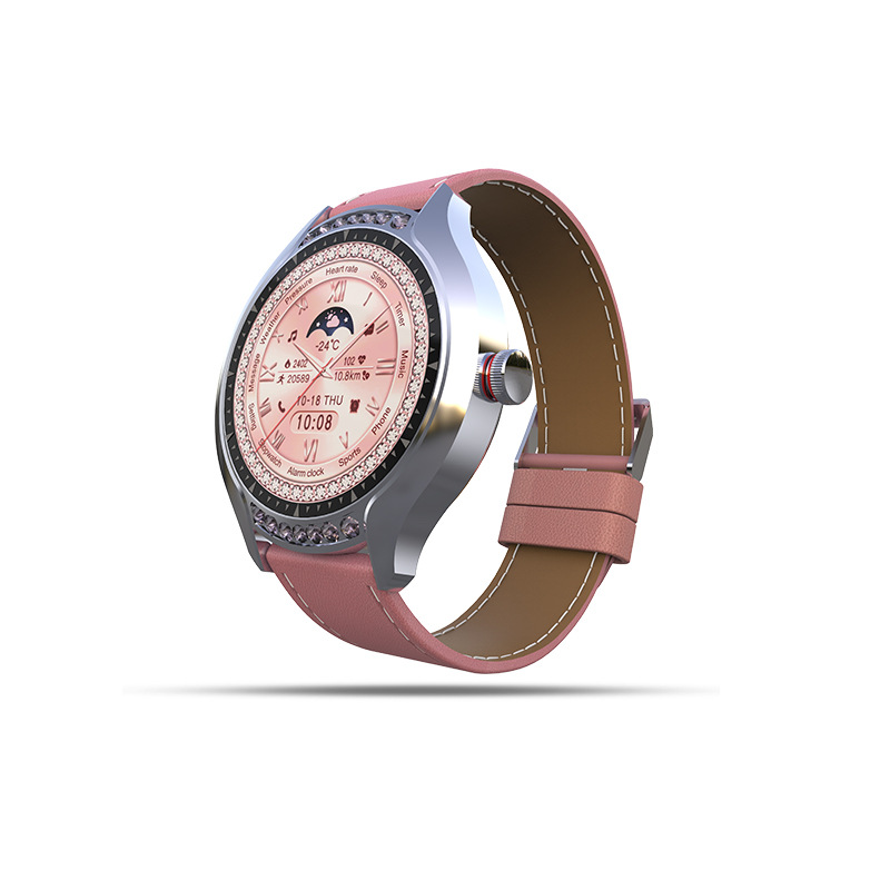 Reloj inteligente de mujer esfera grande descarga arbitraria multifuncional monitor de salud pantalla táctil de alta definición a prueba de agua