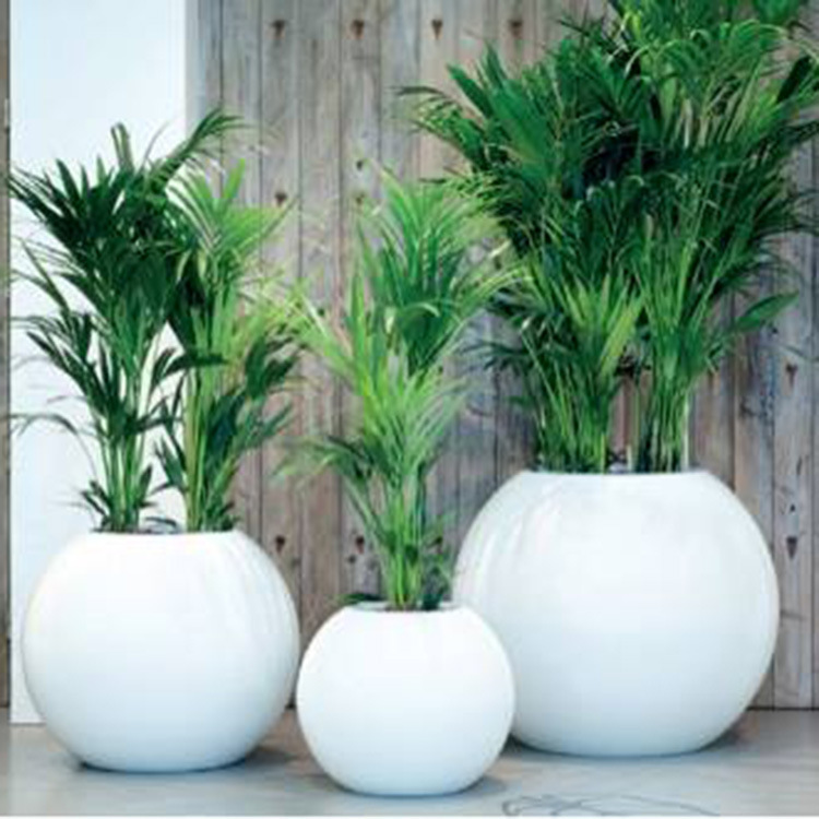 Indoor and outdoor Villa country style three-piece artificial flower pot mini fiberglass fiber flower pot ball Flower Bowl