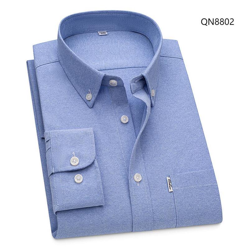 Men's short-sleeved shirt Oxford cotton thin casual slim half-sleeved shirt men's factory direct selling a generation of hair