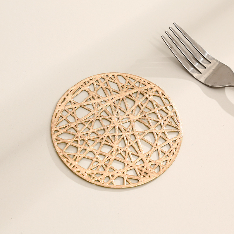 Posavasos redondos de estilo europeo, tapetes de mesa de restaurante occidental huecos de color sólido, tapetes para el hogar, tapetes de café, tapetes de aislamiento térmico al por mayor