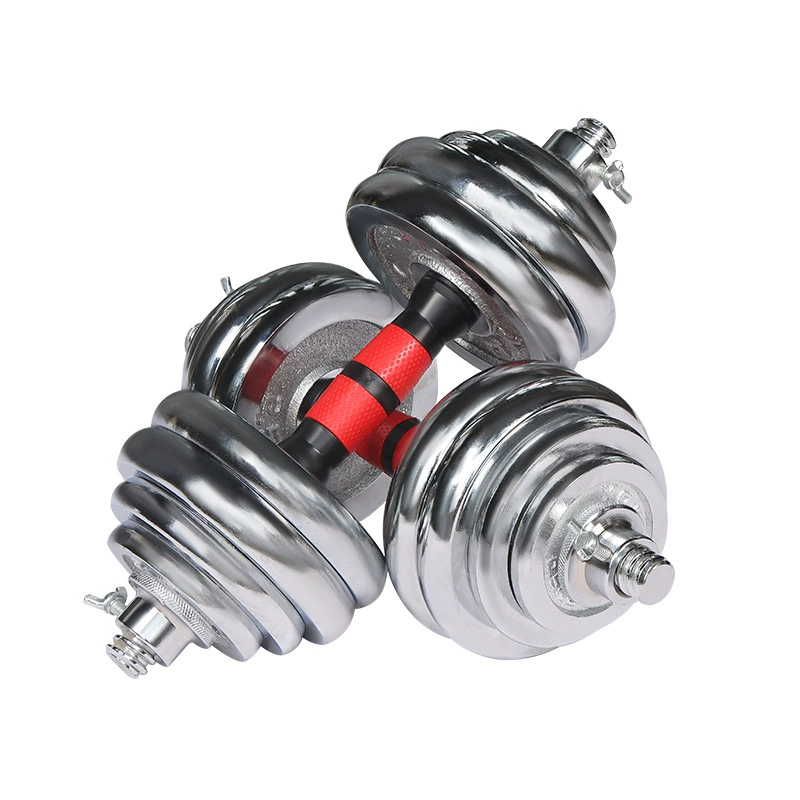 Pure iron electroplating solid dumbbells men's fitness home 15kg20 kg adjustable barbell barbell Yaling one pair of glue