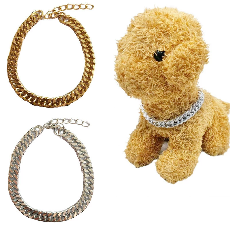 Собака Металлическое Ожерелье Кошка Тедди Fadou Bully Dog Двухслойный Шифрование Ювелирный Ошейник Собака Золотая Цепочка Оптовая