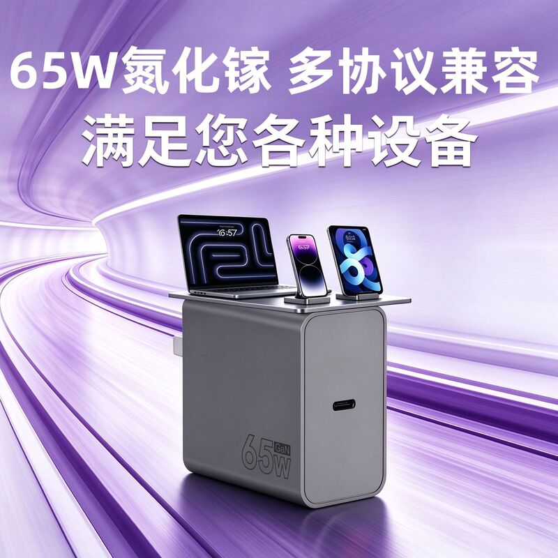65W GaN new national standard 3C fast charging charger fully compatible with tablets, laptops, and mobile phones, full power output