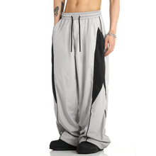 R 35802 American street patchwork wide leg pants ��ʽ��ͷƴ