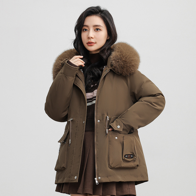 Desmontable más pelusa gruesa sobre la chaqueta corta para mujeres 2024 invierno nuevo cuello de lana grande ropa de mujer