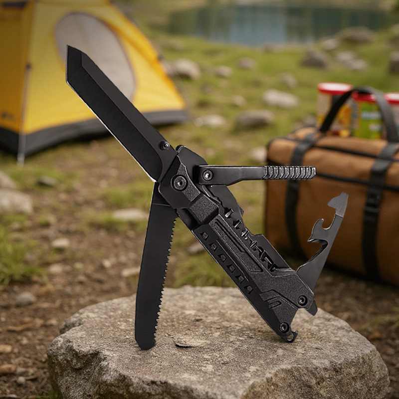 跨境欧美市场多功能小刀23合一野外多功能折刀防身户外刀具便携工