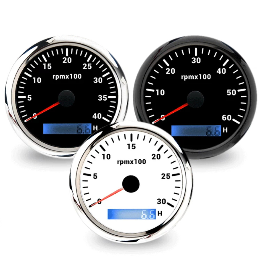 Car Generator Engineering Machinery 85mm Tachometer 12V24V Colorful Light