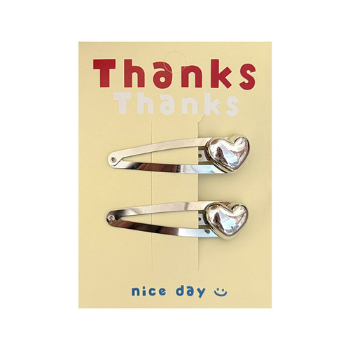 Silver Heart Butterfly Bow Basic BB Clip Exquisite Alloy Hair Clip Side Clip Fashion Simple Hair Pin Top Hair Accessory