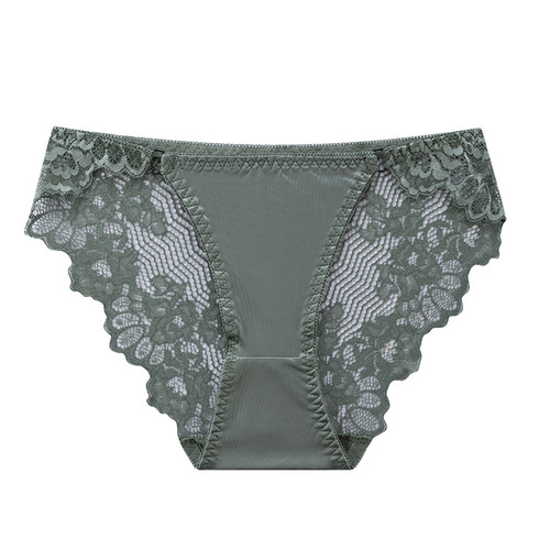 New 2025 Sexy Lace Satin Bodysuit Lined Underwear for Women, Pouch Front Lace Low-Waist Cotton Thong Triangular Underwear for Women