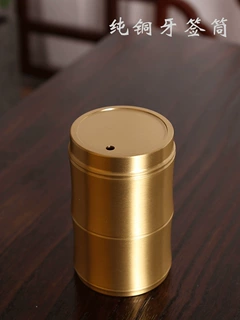 纯铜牙签盒精品创意个性家用牙签筒餐厅客厅防尘牙签罐复古大容量