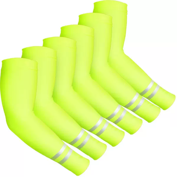 SATINIOR6 6-pack UV sun protection arm sleeves, unisex, reflective cooling compression sleeves