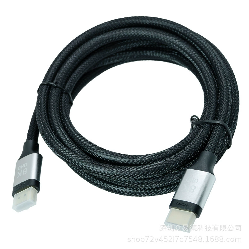 HDMI-кабель версии 2.1 8K, плетёный кабель для компьютера, ТВ монитора, проектора, экрана, HDTV кабель, проводной