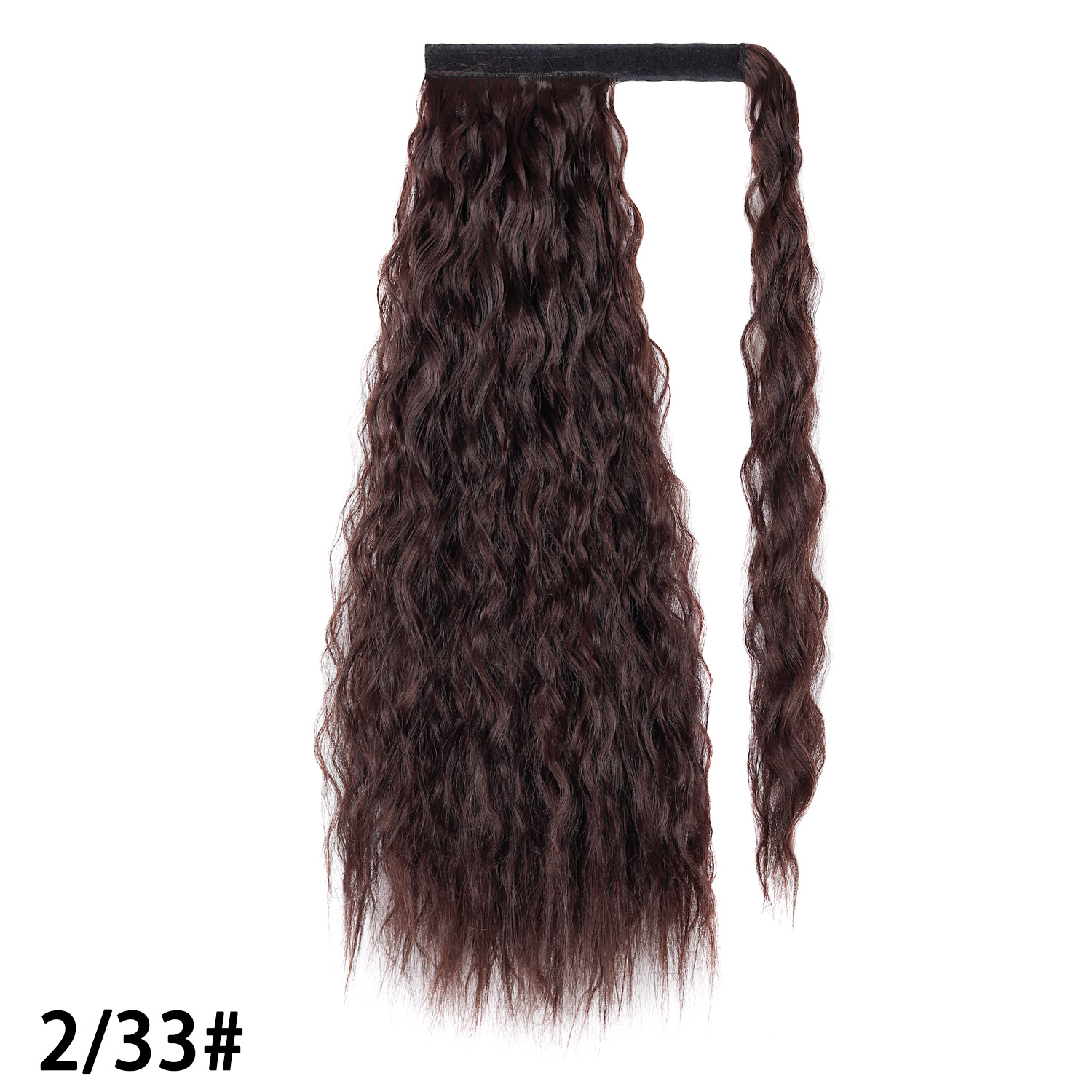 Lockig hästsvans av syntethår med kardborrefäste_voghion.com